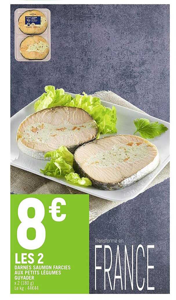 darnes saumon farcies aux petits légumes guyader