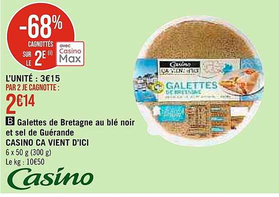 galettes de bretagne au blé noir et sel de guérande casino ça vient d'ici
