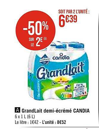 grand lait demi-écrémé candia