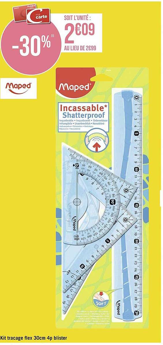 Kit Traçage Flex 30 Cm 4g Blister Maped