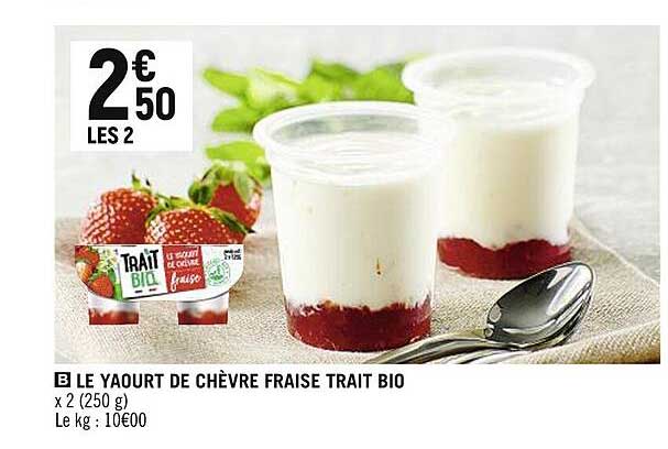 le yaourt de chèvre fraise trait bio