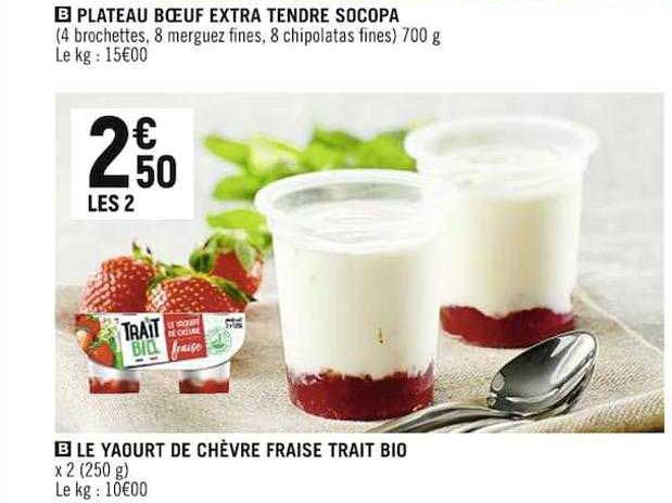 le yaourt de chèvre fraise trait bio