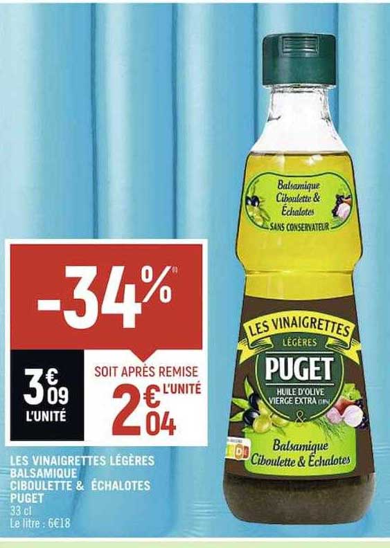 les vinaigrettes légères balsamique ciboulette & échalotes puget