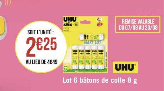 Lot 6 Bâtons De Colle 8g Uhu