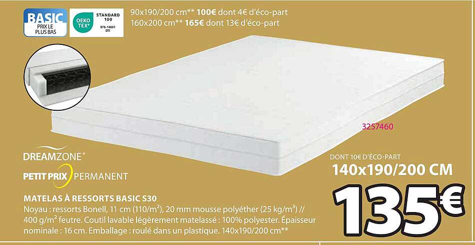 Matelas à Ressorts Basic S30 Dreamzone