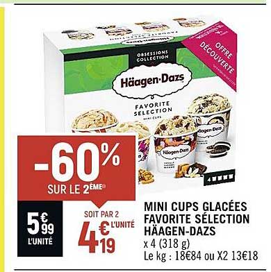 mini cups glacées favorite sélection häagen-dazs