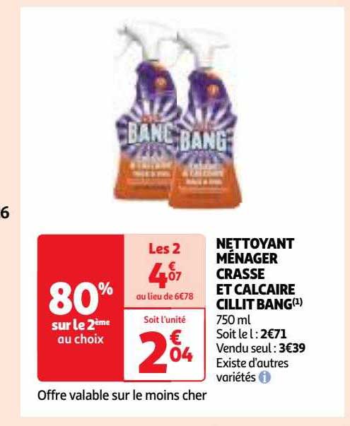 nettoyant ménager crasse et calcaire cillit bang