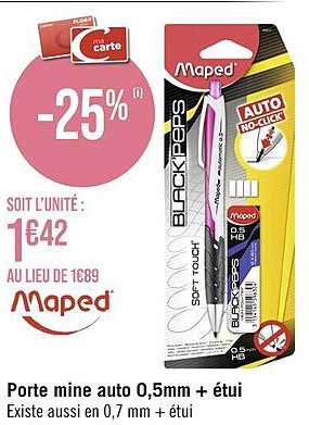 porte mine auto 0,5 mm + étui maped