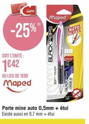 porte mine auto 0,5 mm + étui maped