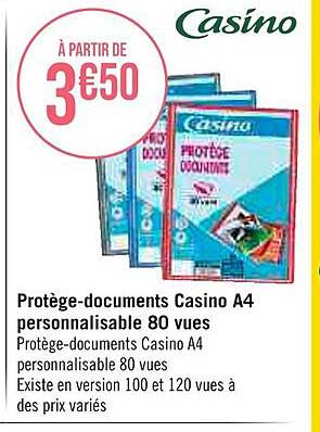 protège-documents casino A4 personnalisable 80 vues casino