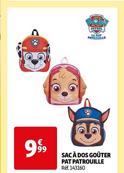 sac à dos goûter pat patrouille