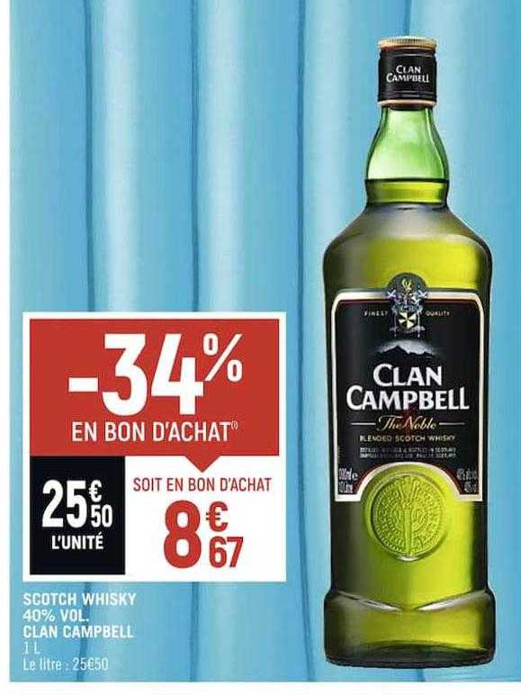 scotch whisky 40% vol. clan campbell
