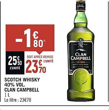 scotch whisky 40% vol. clan campbell