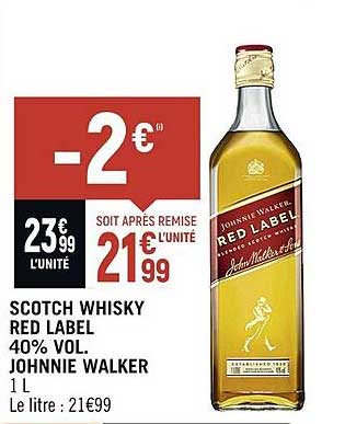 scotch whisky red label 40% vol. johnnie walker