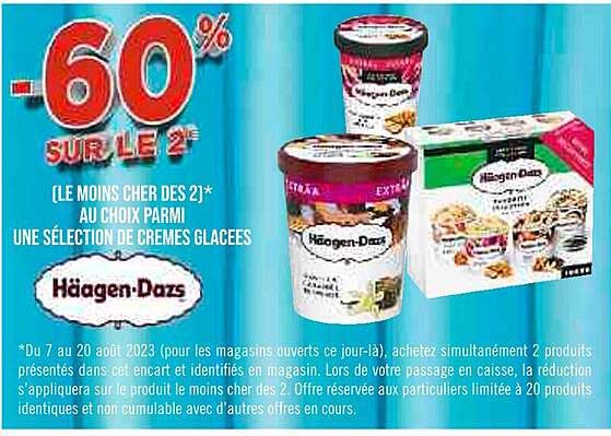 sélection de crèmes glacées häagen-dazs