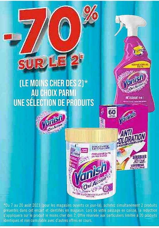 sélection de produits vanish oxi action
