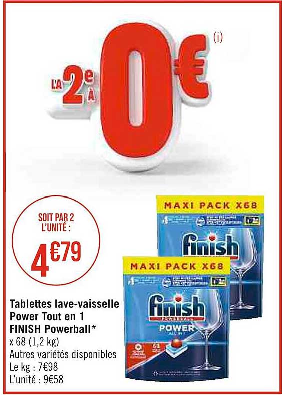 tablettes lave-vaisselle power tout en 1 finish powerball