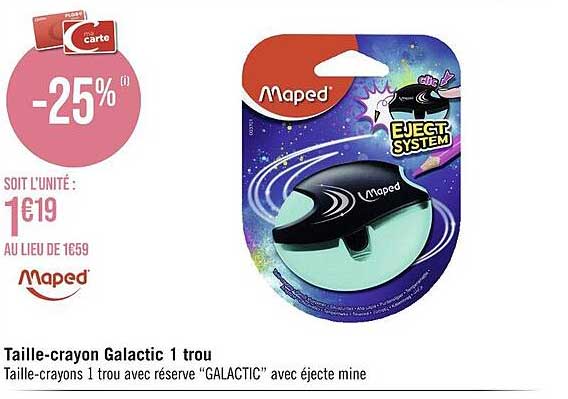 Taille-crayon Galactic 1 Trou Maped