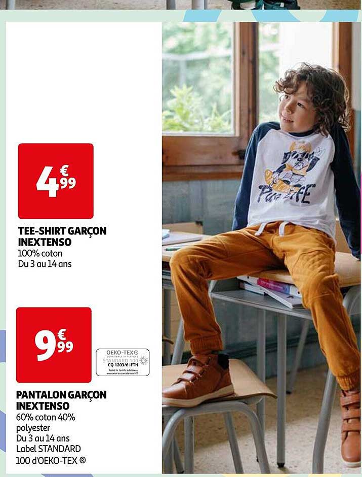 tee-shirt garçon inextenso, pantalon garçon inextenso