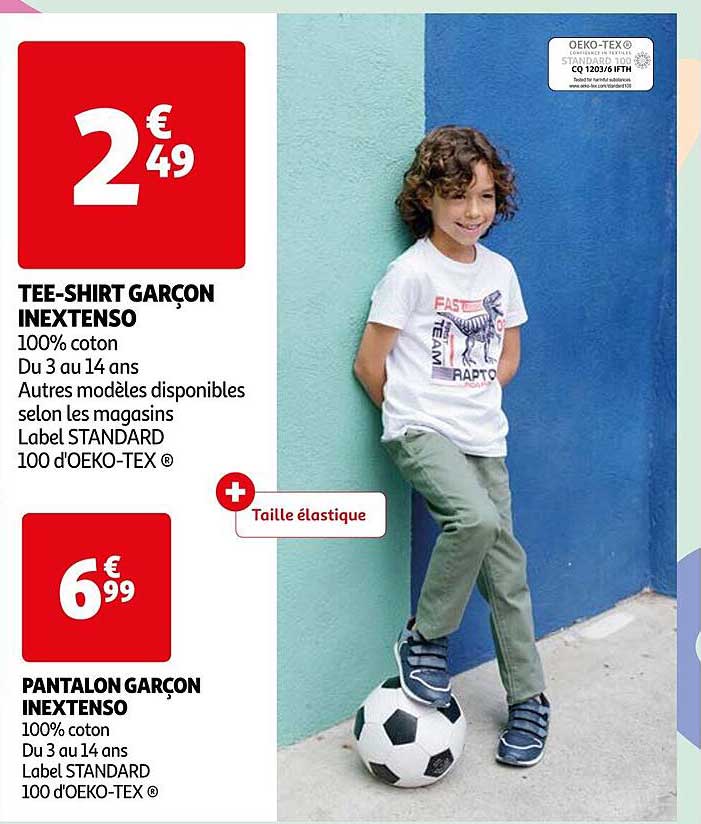 tee-shirt garçon inextenso, pantalon garçon inextenso