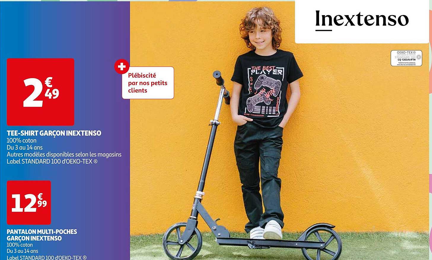 tee-shirt garçon inextenso, pantalon multi-poches garçon inextenso