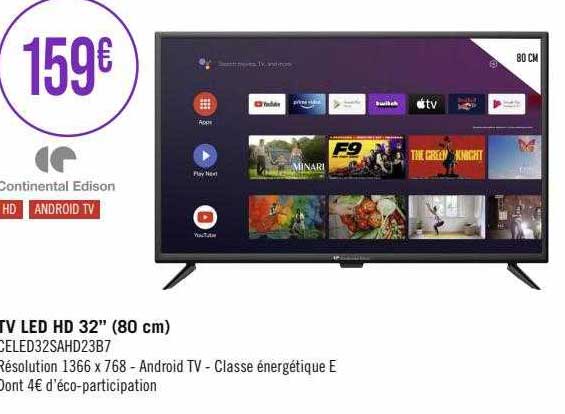 Tv Led Hd 32" (80 Cm) Continental Edison