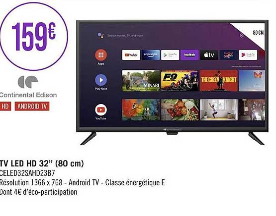 Tv Led Hd 32" (80 Cm) Continental Edison