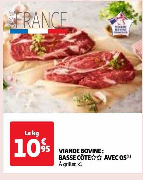 viande bovine : basse côte**avec os