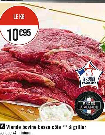viande bovine basse côte**à griller
