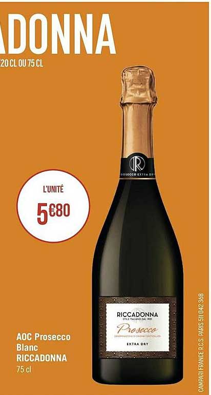 Aoc Prosecco Blanc Riccadonna