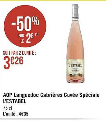 aop languedoc cabrières cuvée spéciale l'estabel