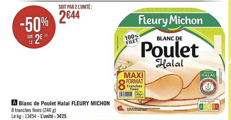 blanc de poulet halal fleury michon