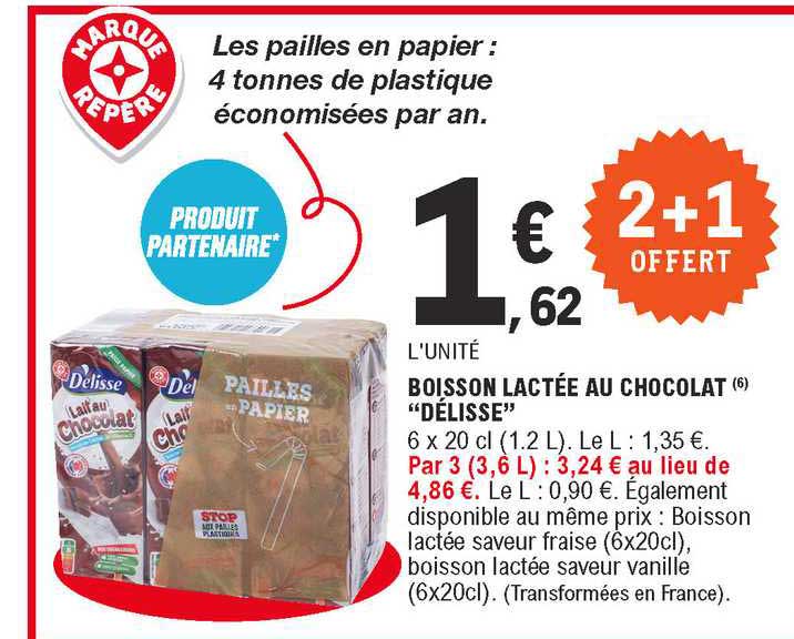 boisson lactée au chocolat "délisse"