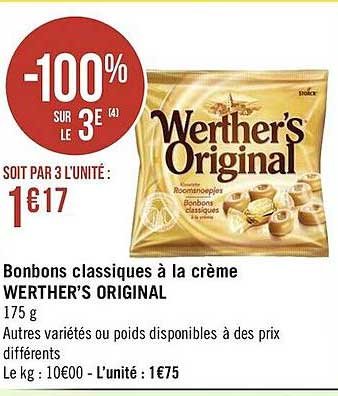 bonbons classiques à la crème werther's original