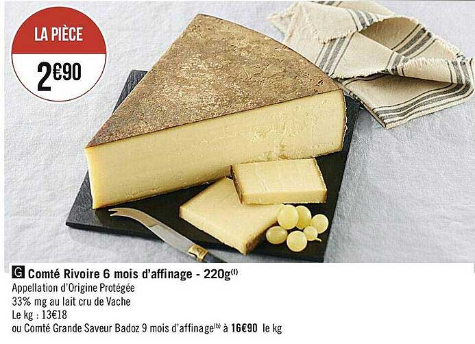 comté rivoire 6 mois d'affinage - 220g