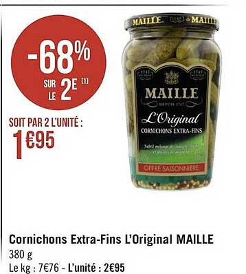 cornichons extra-fins l'original maille
