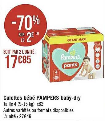 culottes bébé pampers baby-dry