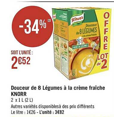 Douceur De 8 Légumes à La Crème Fraîche Knorr