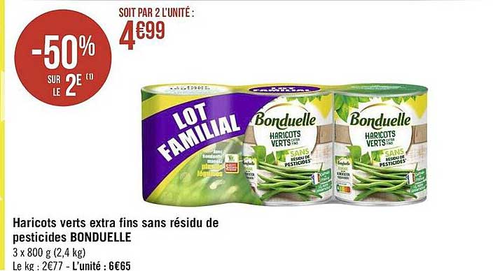 haricots verts extra fins sans résidu de pesticides bonduelle