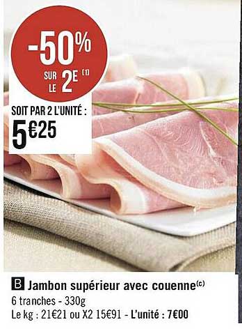 Jambon Supérieur Avec Couenne