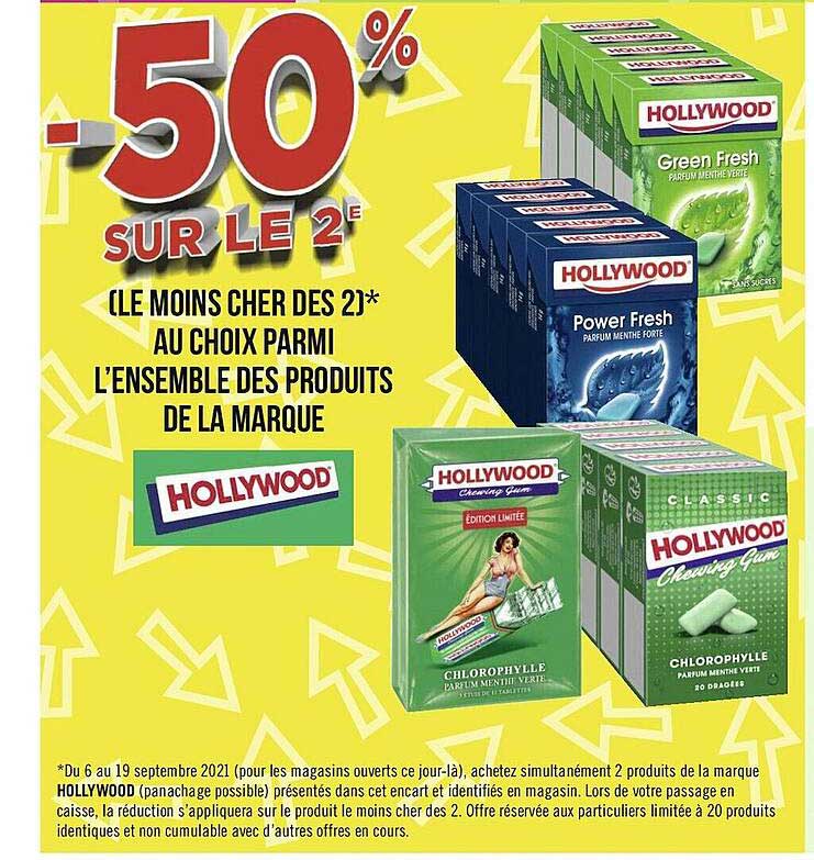 l'ensemble des produits de la marque hollywood