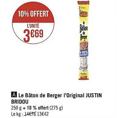 le bâton de berger l'original justin bridou
