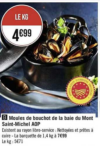 moules de bouchot de la baie du mont saint-michel aop