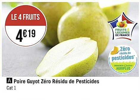 poire guyot zéro résidu de persticides
