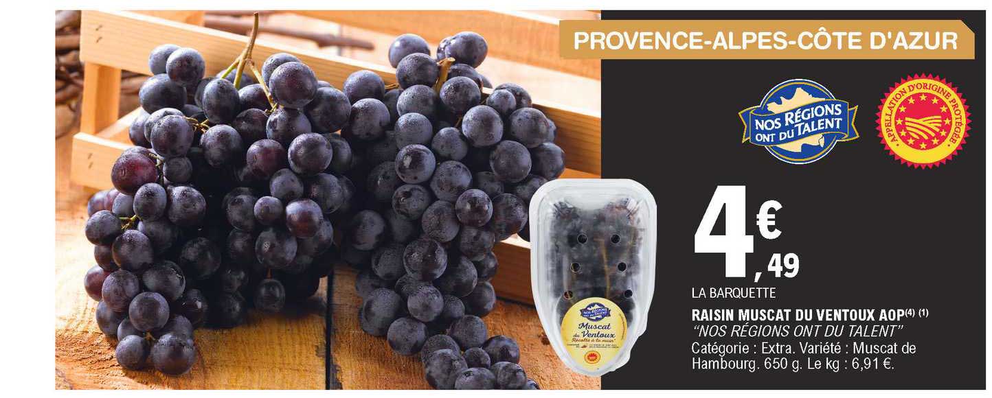 raisin muscat du ventoux aop "nos régions ont du talent"
