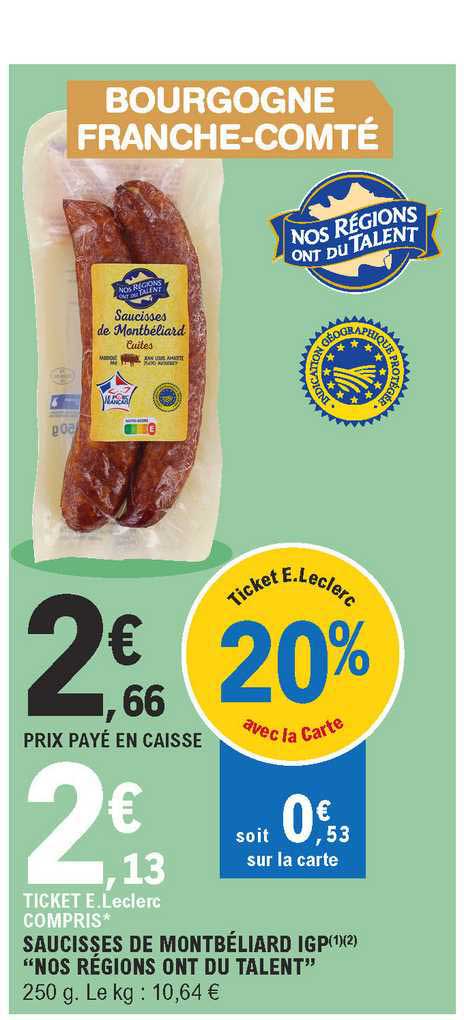 saucisses de montbéliard igp "nos régions ont du talent"