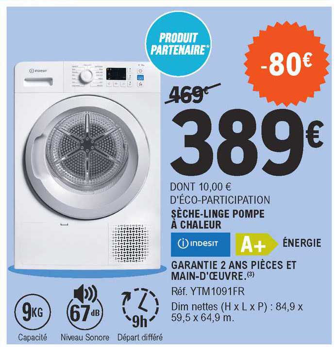 sèche-linge pompe à chaleur indesit