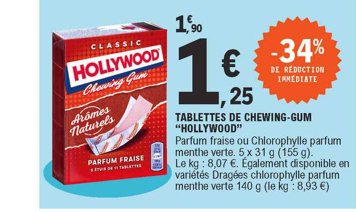 Tablettes De Chewing-gum "hollywood"
