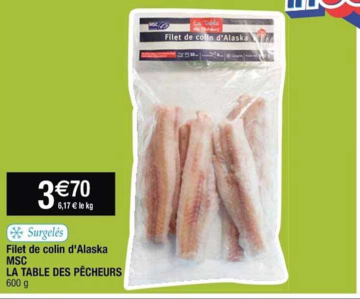filet de colin d'alaska msc la table des pêcheurs