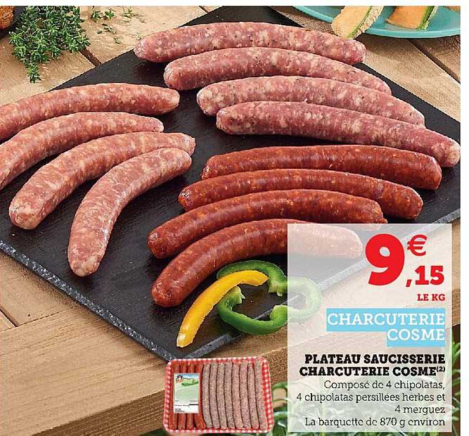 plateau saucisserie charcuterie cosme